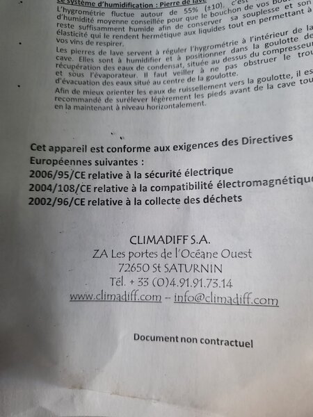Frigider racitor de vinuri Climadiff